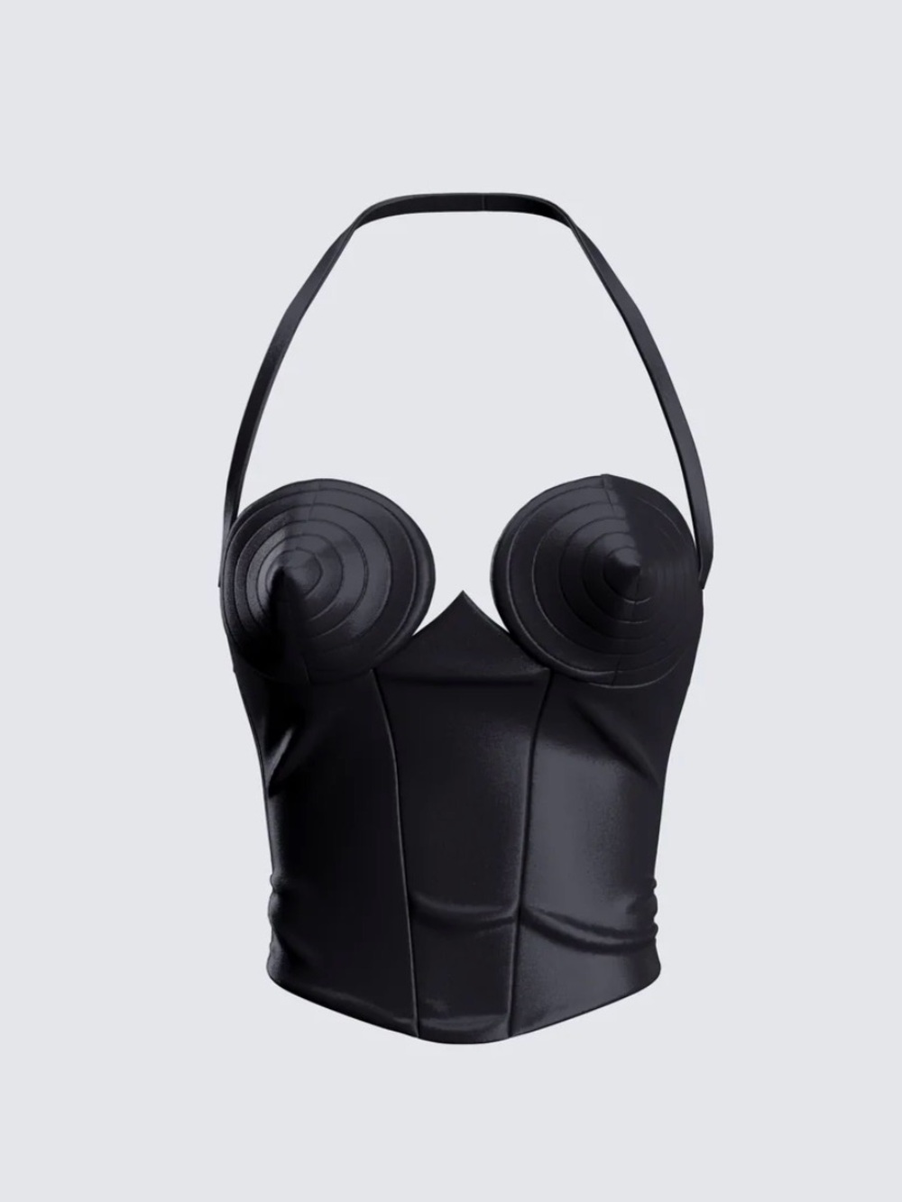 Finesse Badu Black Satin Bustier Top